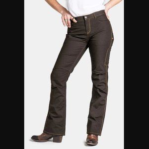 Women's Bootcut Jeans in Dark Brown with Contrast Stitching 2x32